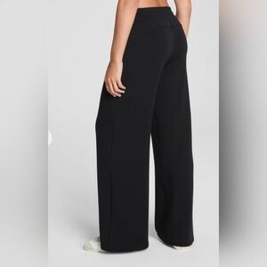 SPANX Black Wide-Leg Track Pants